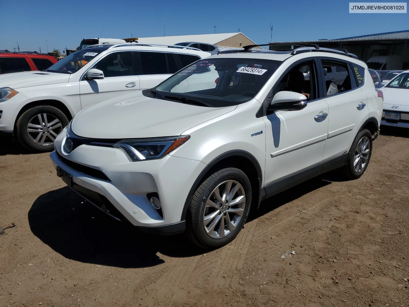 2017 Toyota Rav4 Hv Limited VIN: JTMDJREV8HD081020 Lot: 66429314