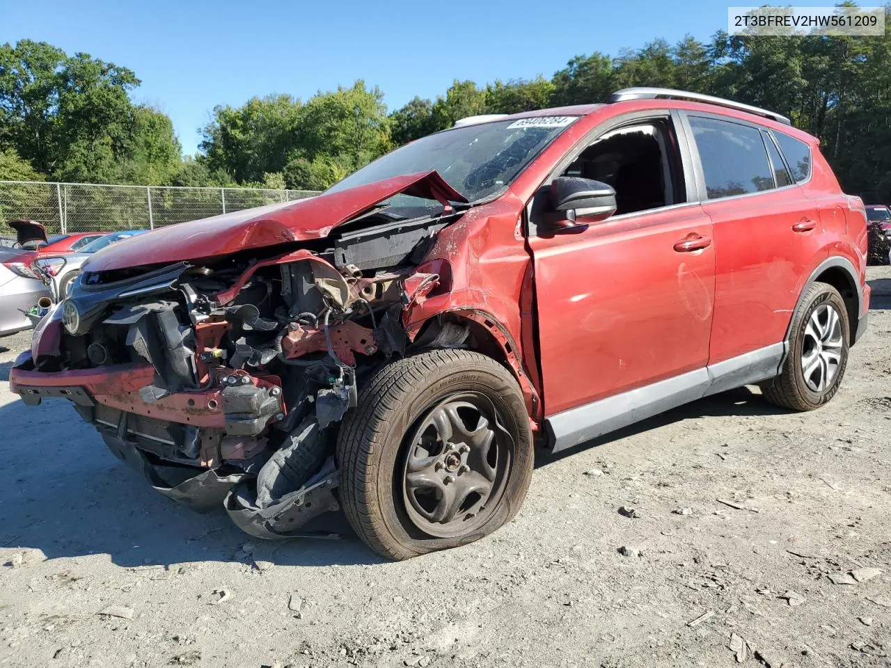 2017 Toyota Rav4 Le VIN: 2T3BFREV2HW561209 Lot: 69406284