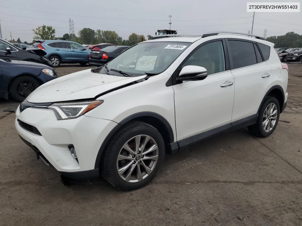 2017 Toyota Rav4 Limited VIN: 2T3DFREV2HW551403 Lot: 72913604