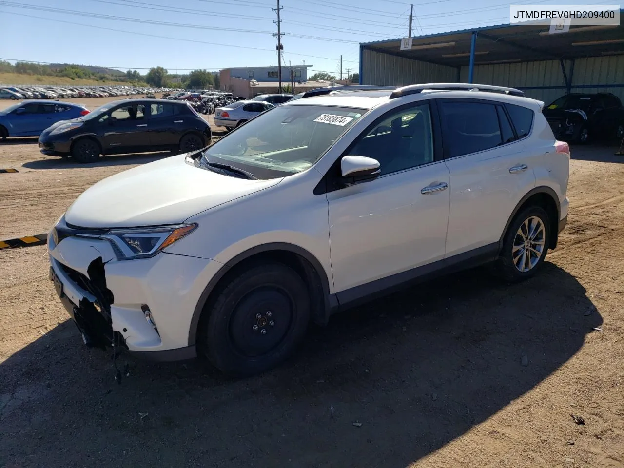 2017 Toyota Rav4 Limited VIN: JTMDFREV0HD209400 Lot: 73183874