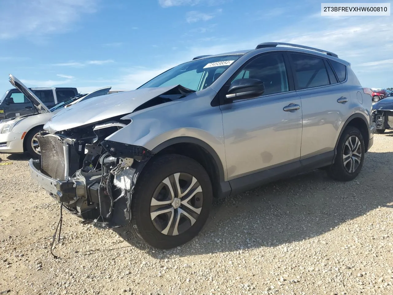 2017 Toyota Rav4 Le VIN: 2T3BFREVXHW600810 Lot: 73493854