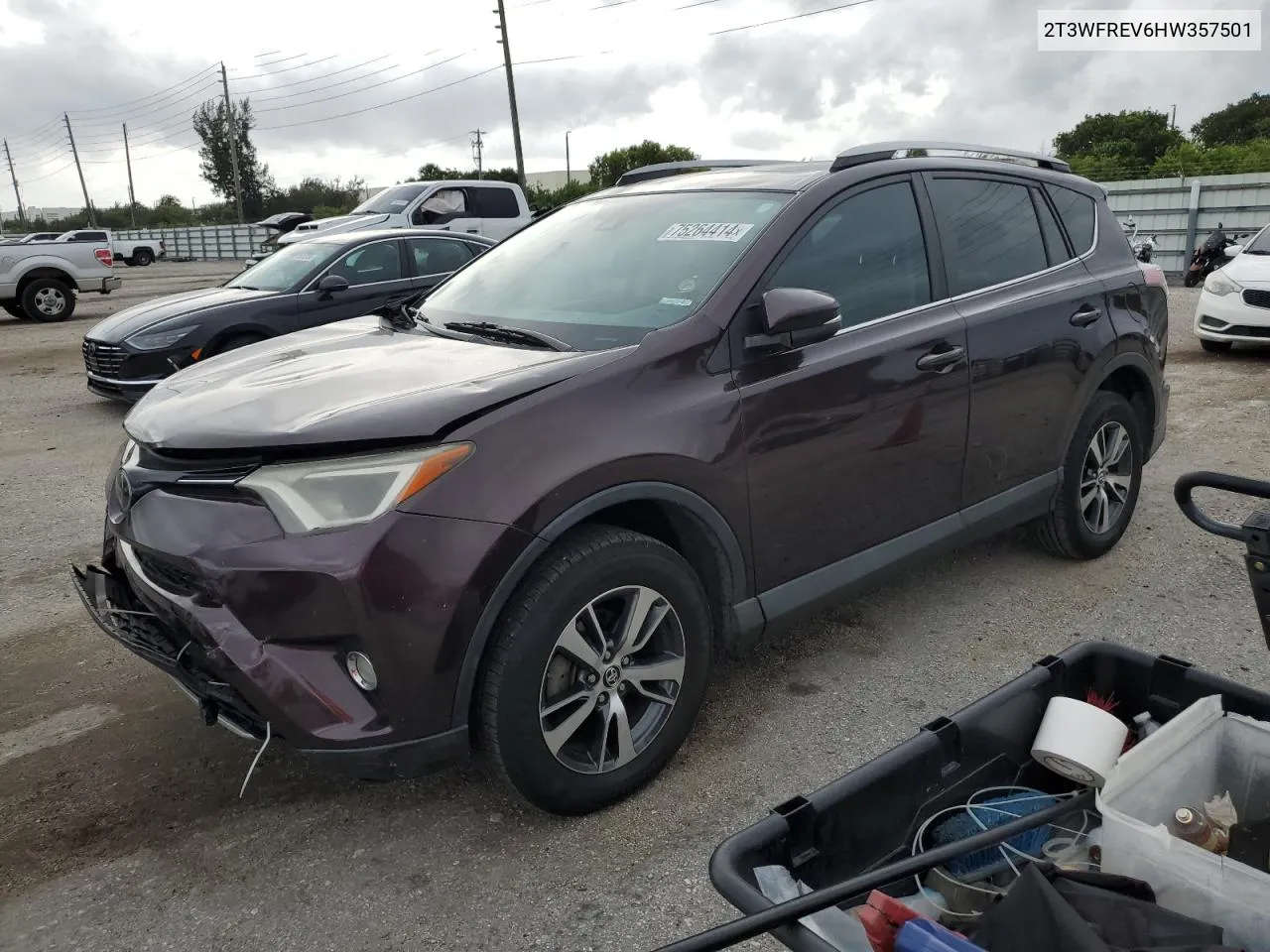 2017 Toyota Rav4 Xle VIN: 2T3WFREV6HW357501 Lot: 75264414