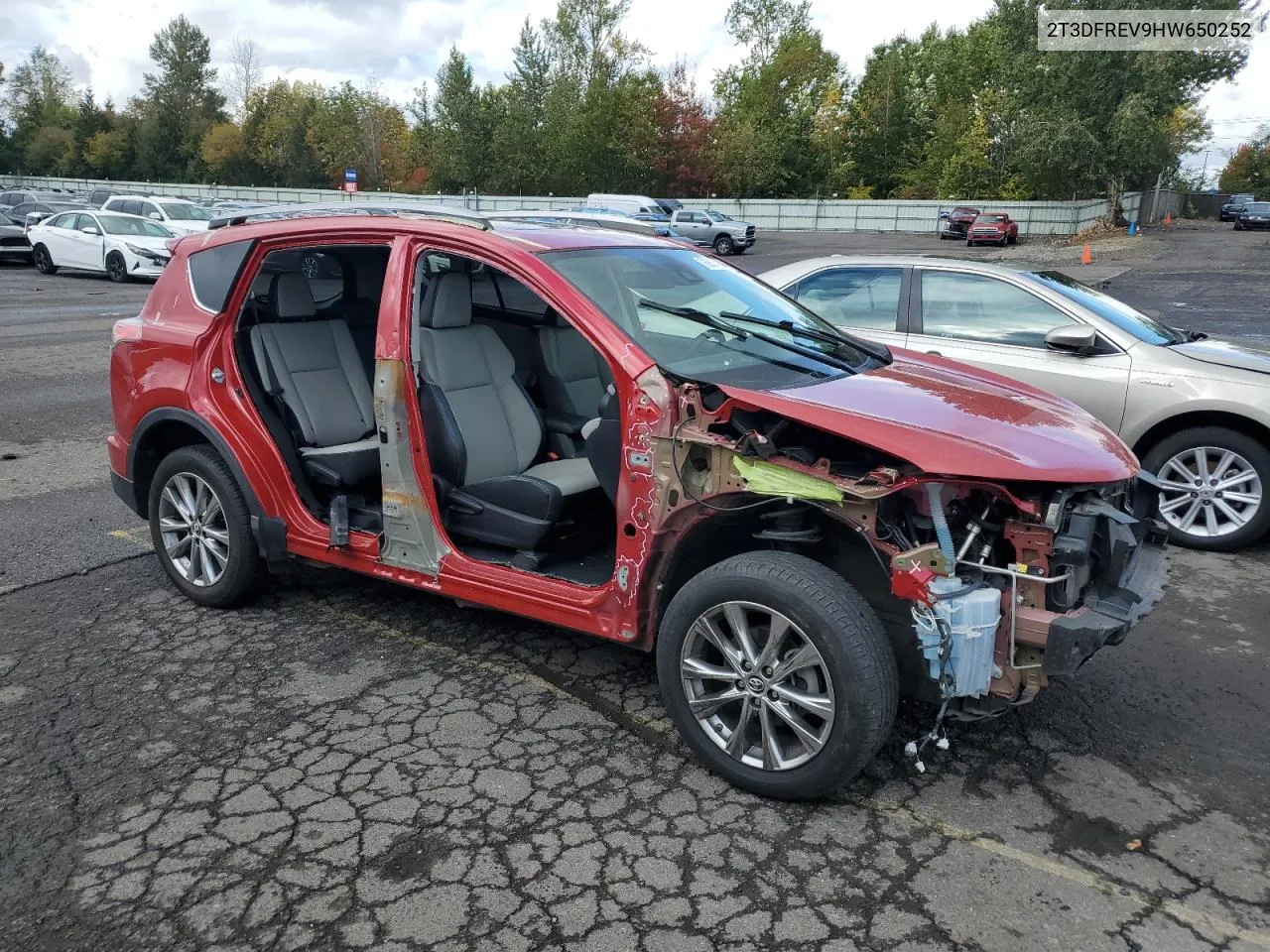 2017 Toyota Rav4 Limited VIN: 2T3DFREV9HW650252 Lot: 76814984