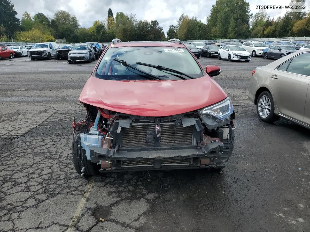 2017 Toyota Rav4 Limited VIN: 2T3DFREV9HW650252 Lot: 76814984