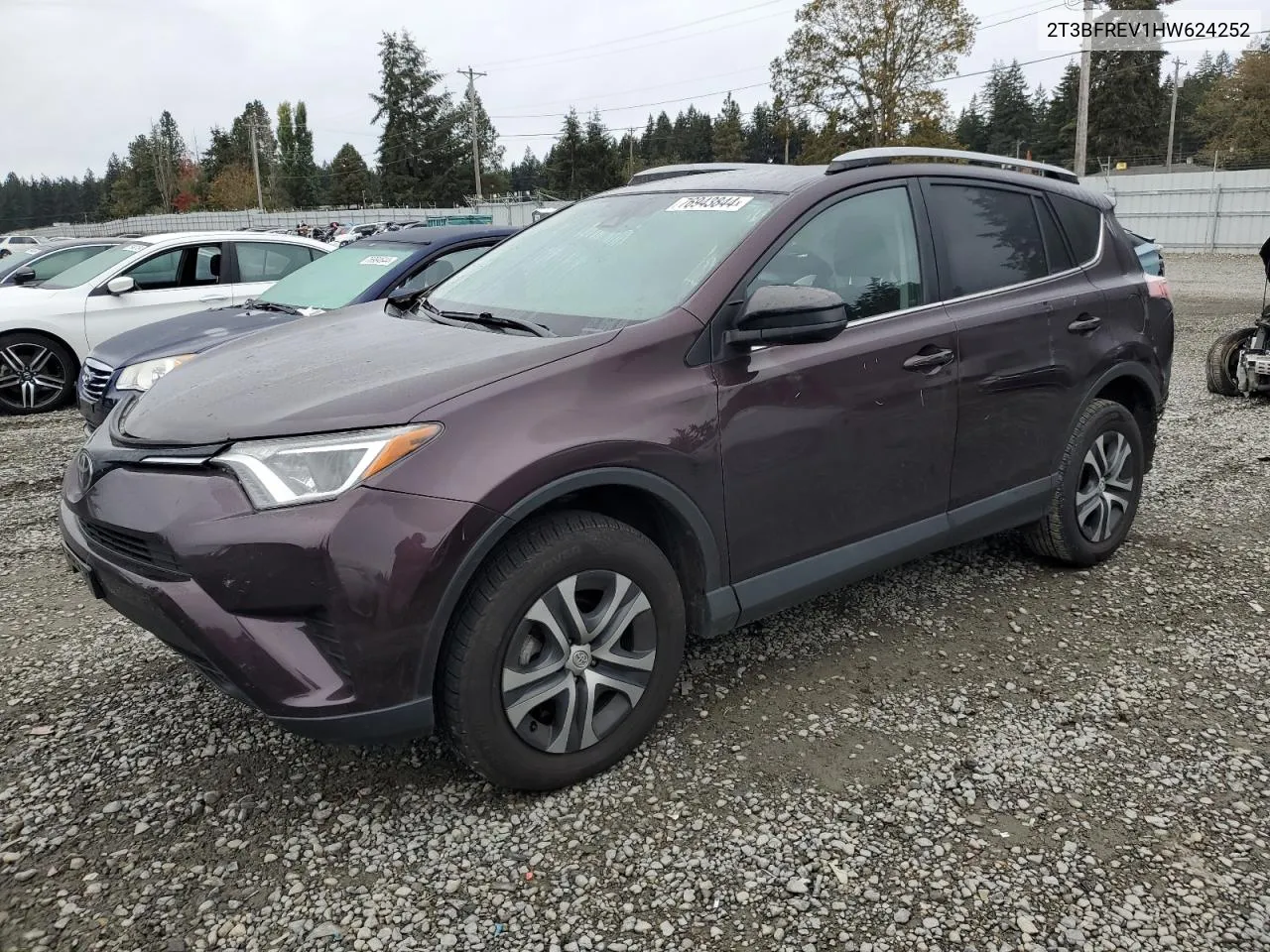 2017 Toyota Rav4 Le VIN: 2T3BFREV1HW624252 Lot: 76943844