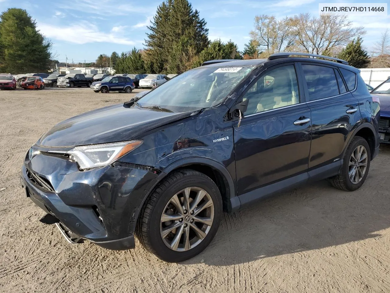 2017 Toyota Rav4 Hv Limited VIN: JTMDJREV7HD114668 Lot: 79498014