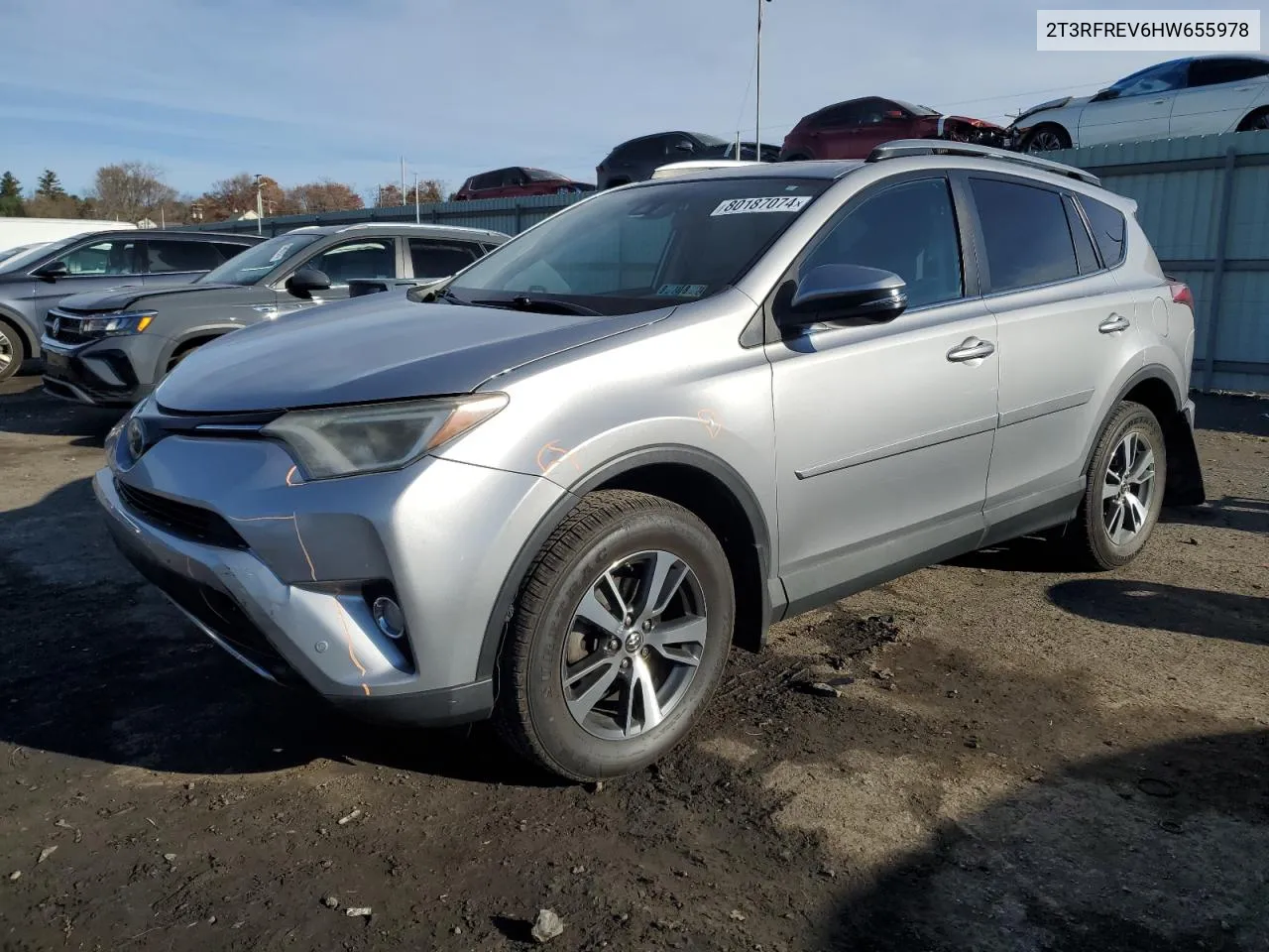 2017 Toyota Rav4 Xle VIN: 2T3RFREV6HW655978 Lot: 80187074