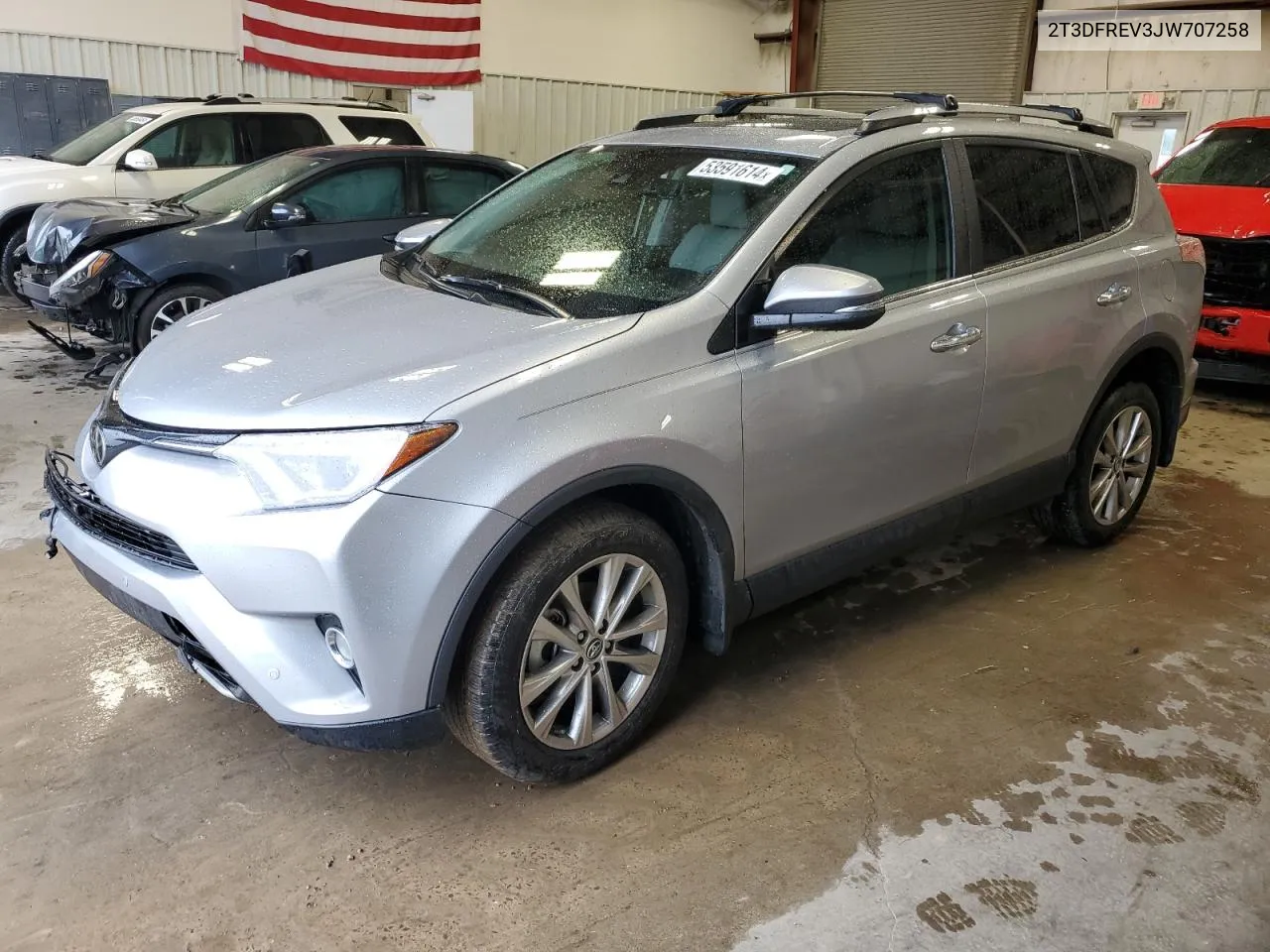 2018 Toyota Rav4 Limited VIN: 2T3DFREV3JW707258 Lot: 53591614