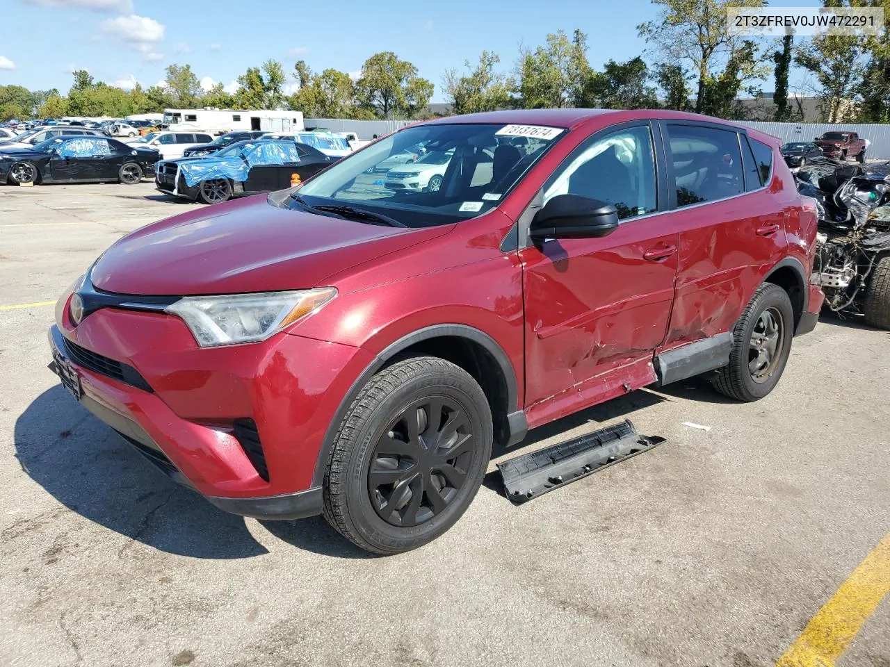 2018 Toyota Rav4 Le VIN: 2T3ZFREV0JW472291 Lot: 73137674