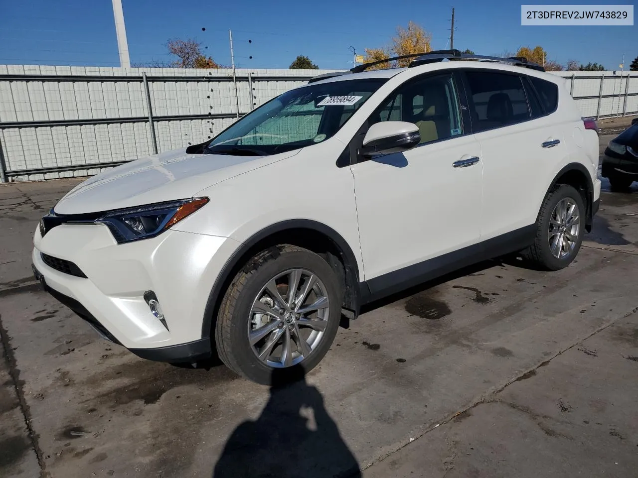 2018 Toyota Rav4 Limited VIN: 2T3DFREV2JW743829 Lot: 78959894