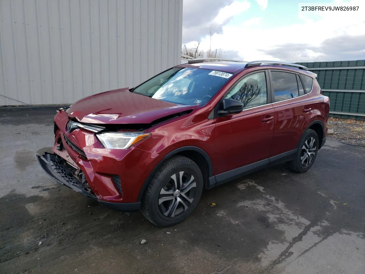 2018 Toyota Rav4 Le VIN: 2T3BFREV9JW826987 Lot: 79913874