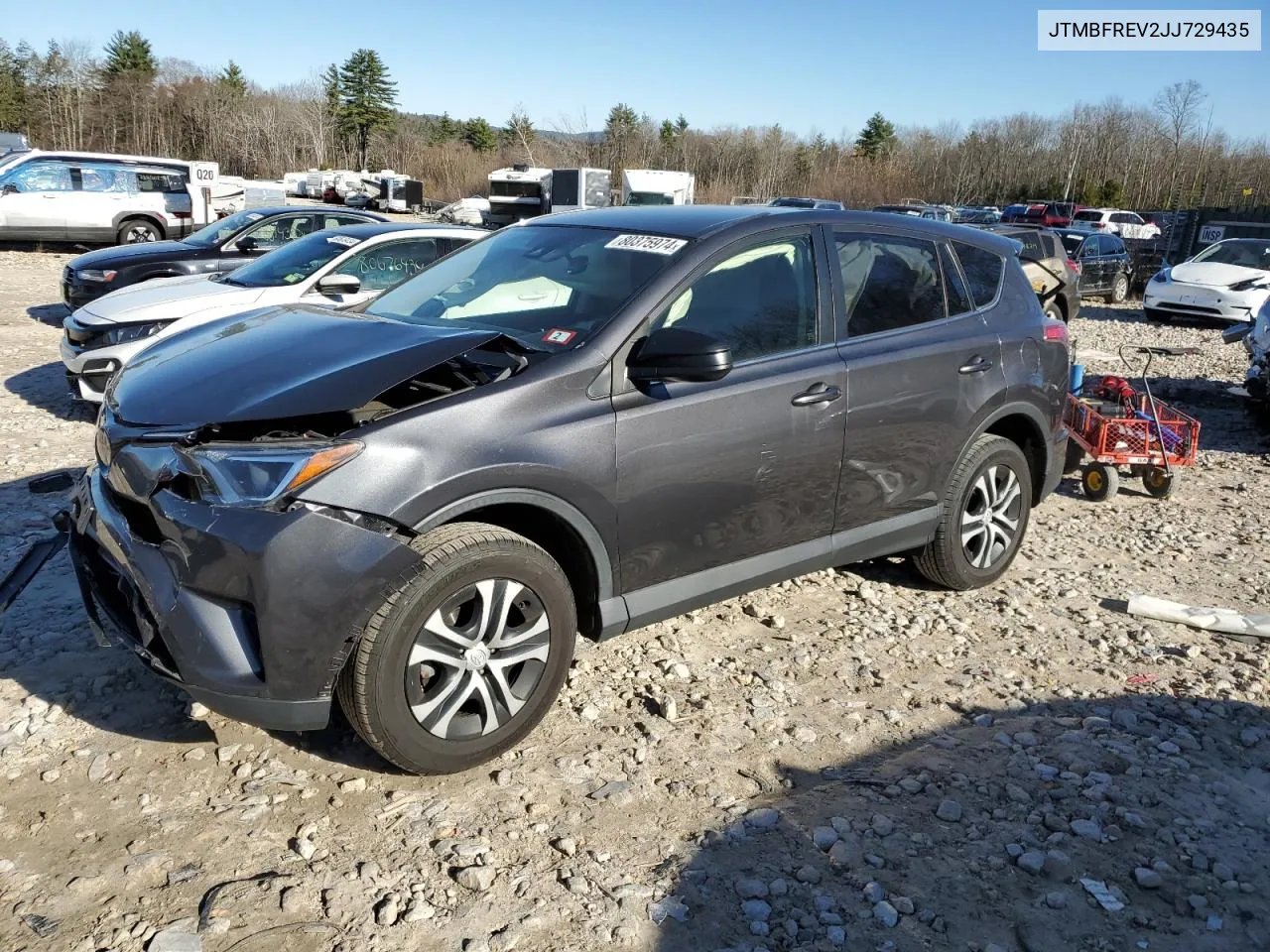 2018 Toyota Rav4 Le VIN: JTMBFREV2JJ729435 Lot: 80375974