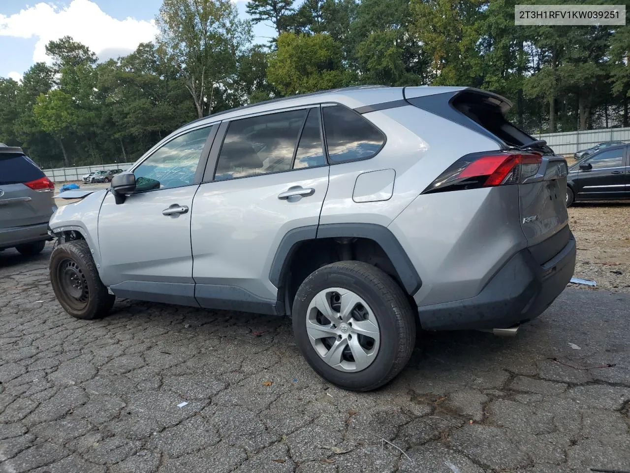 2019 Toyota Rav4 Le VIN: 2T3H1RFV1KW039251 Lot: 71459864