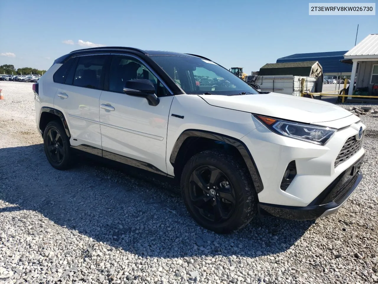 2019 Toyota Rav4 Xse VIN: 2T3EWRFV8KW026730 Lot: 73054464