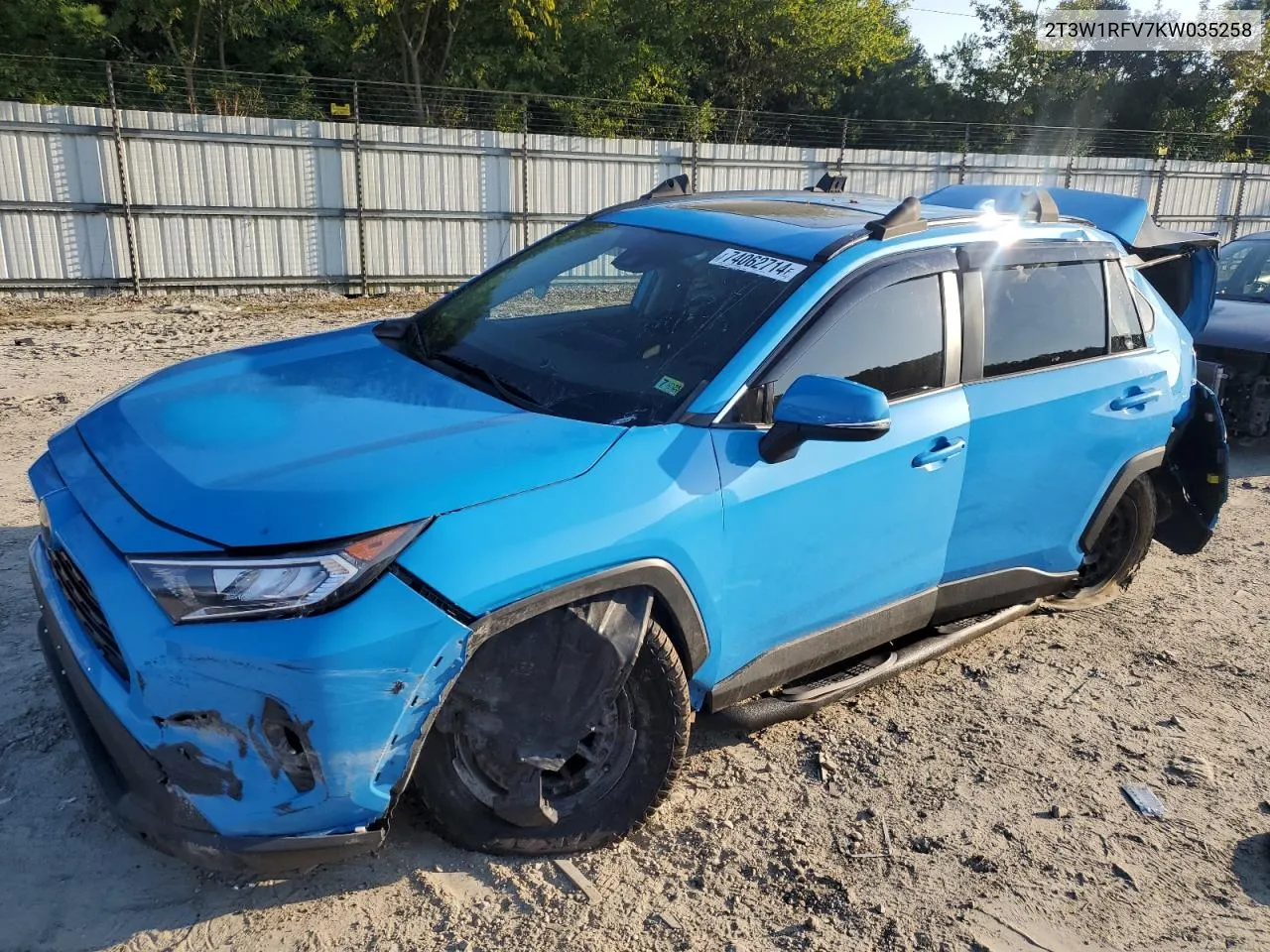 2019 Toyota Rav4 Xle VIN: 2T3W1RFV7KW035258 Lot: 74062714