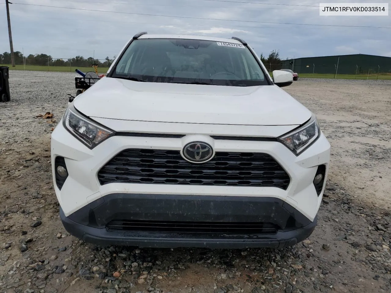 2019 Toyota Rav4 Xle Premium VIN: JTMC1RFV0KD033514 Lot: 74543724