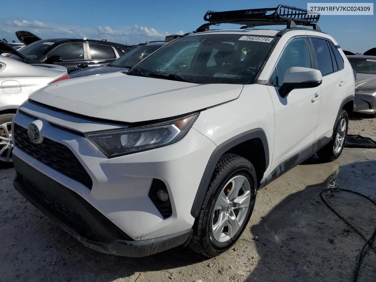 2019 Toyota Rav4 Xle VIN: 2T3W1RFV7KC024309 Lot: 75423774