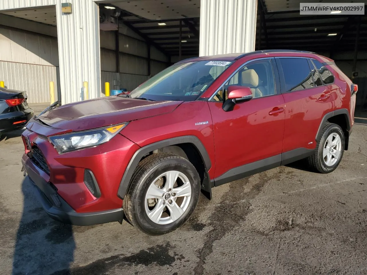 2019 Toyota Rav4 Le VIN: JTMMWRFV4KD002997 Lot: 77993694