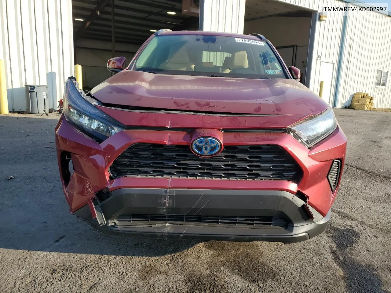 2019 Toyota Rav4 Le VIN: JTMMWRFV4KD002997 Lot: 77993694