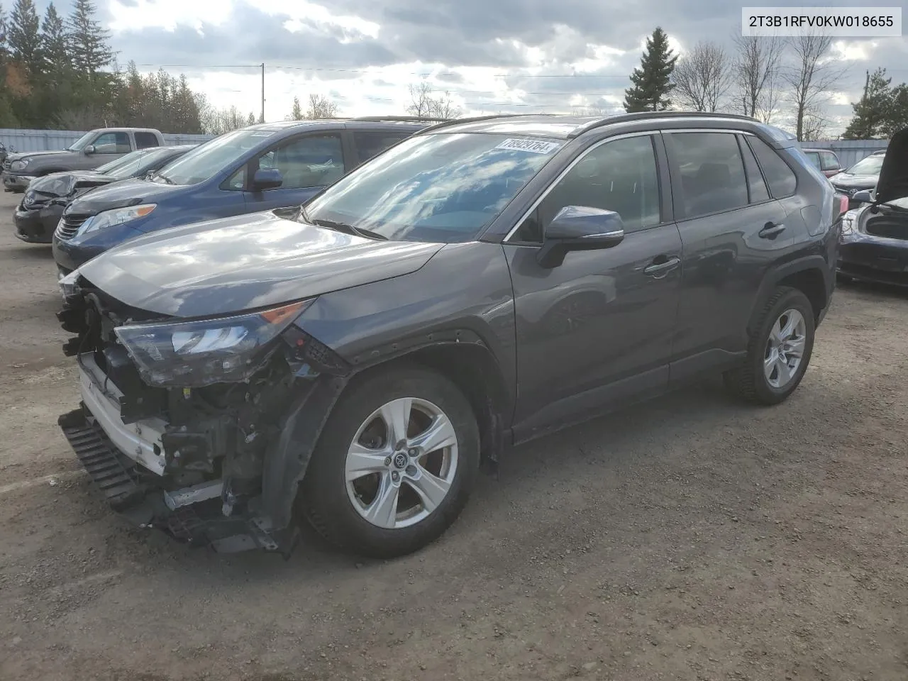 2019 Toyota Rav4 Le VIN: 2T3B1RFV0KW018655 Lot: 78929764