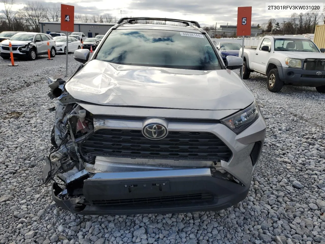 2019 Toyota Rav4 Le VIN: 2T3G1RFV3KW031020 Lot: 80038144