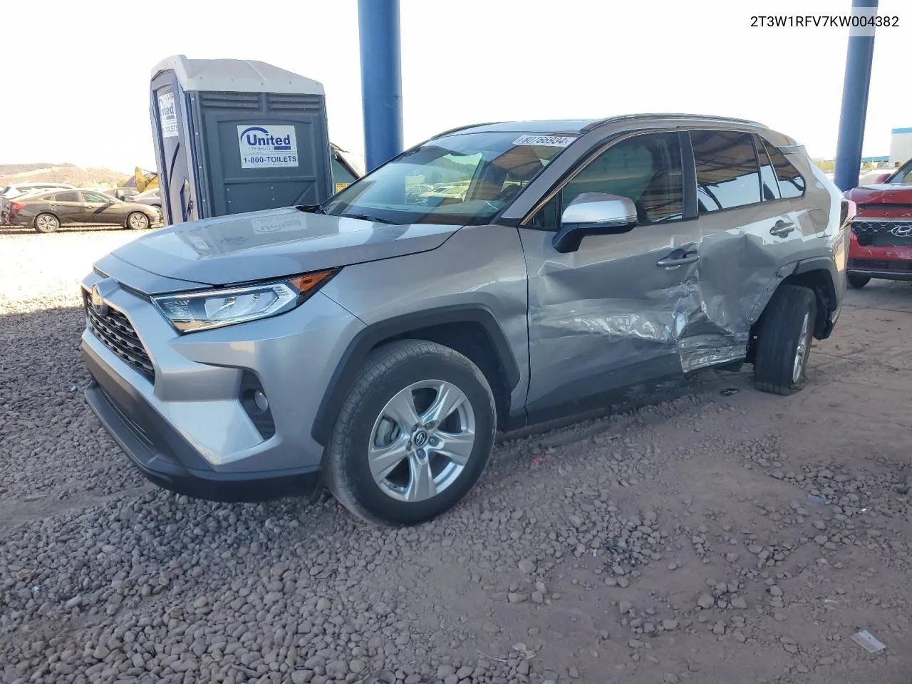 2019 Toyota Rav4 Xle VIN: 2T3W1RFV7KW004382 Lot: 80766934