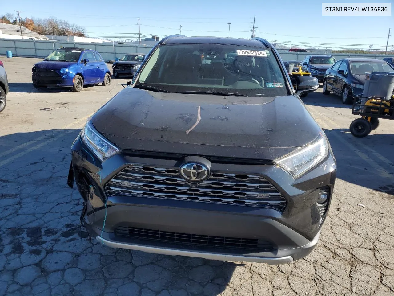 2020 Toyota Rav4 Limited VIN: 2T3N1RFV4LW136836 Lot: 79932324