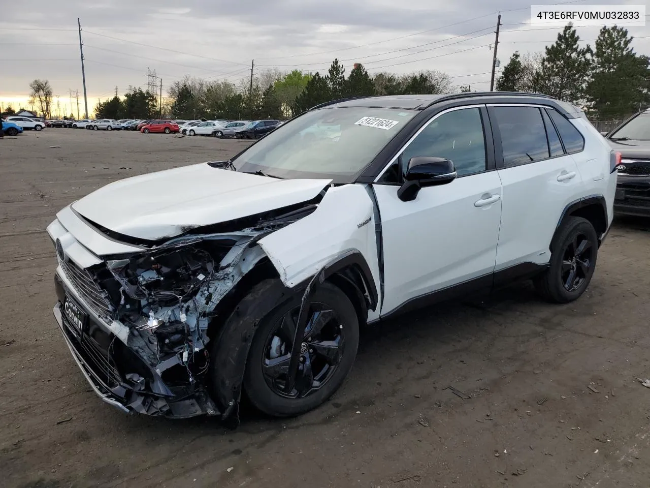 2021 Toyota Rav4 Xse VIN: 4T3E6RFV0MU032833 Lot: 51221624