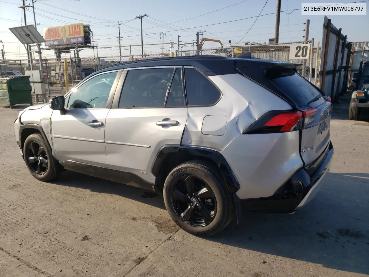 2021 Toyota Rav4 Xse VIN: 2T3E6RFV1MW008797 Lot: 62744504