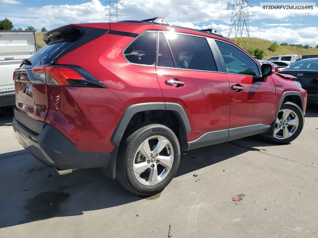 2021 Toyota Rav4 Limited VIN: 4T3D6RFV2MU026995 Lot: 68312834