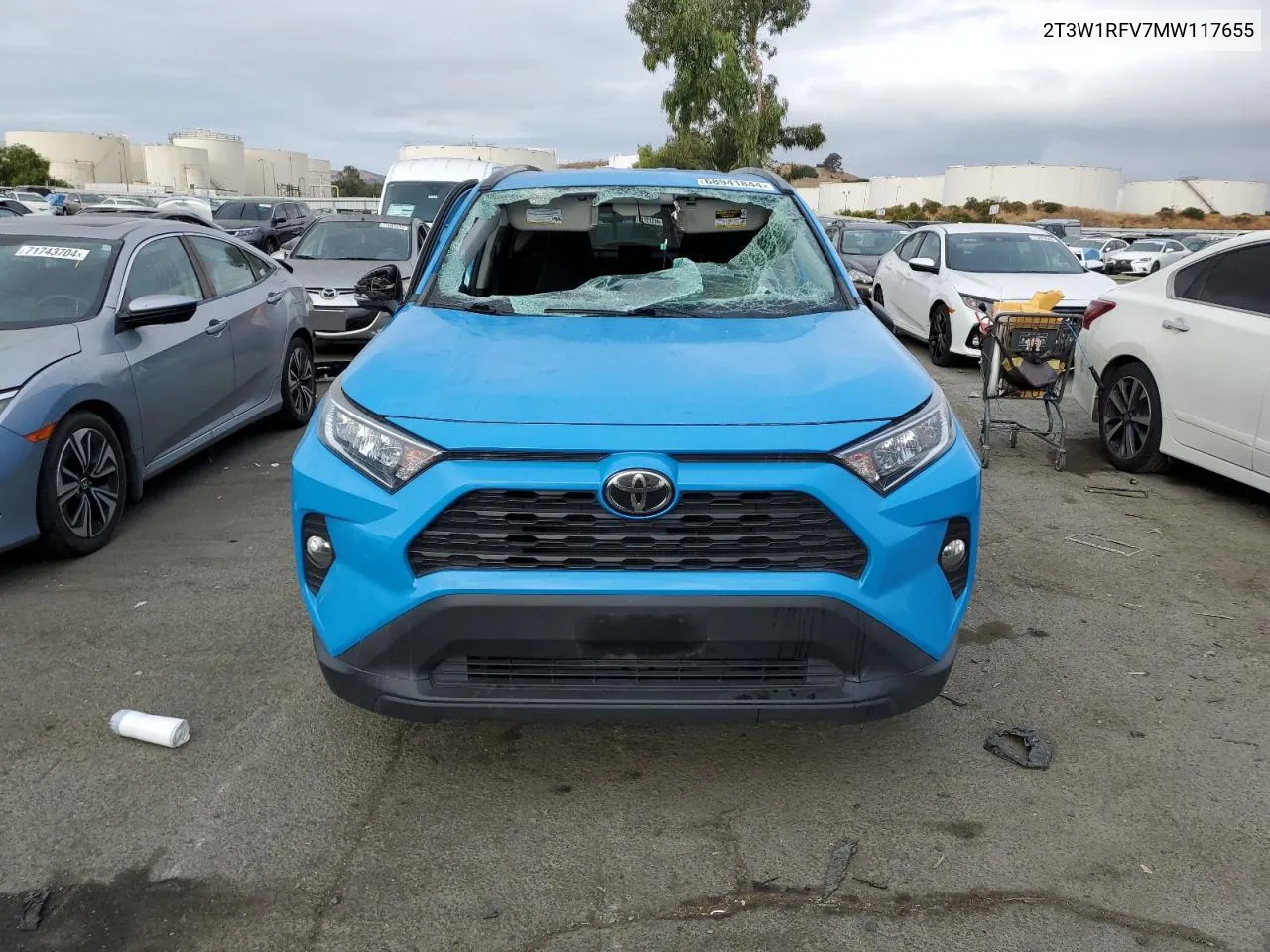 2021 Toyota Rav4 Xle VIN: 2T3W1RFV7MW117655 Lot: 68941844