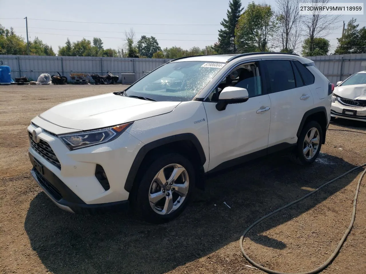 2021 Toyota Rav4 Limited VIN: 2T3DWRFV9MW118959 Lot: 68986004