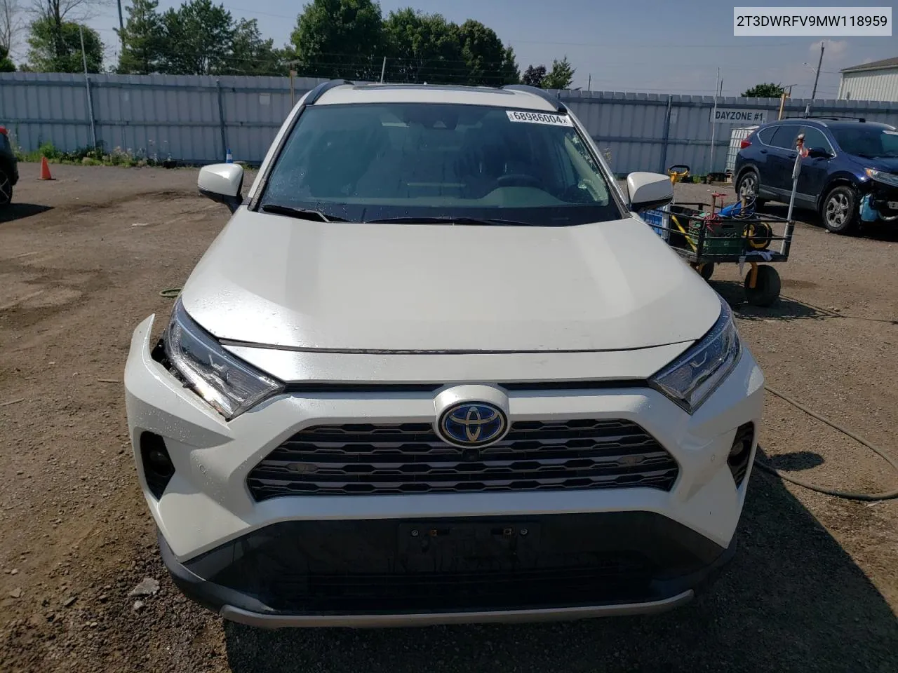 2021 Toyota Rav4 Limited VIN: 2T3DWRFV9MW118959 Lot: 68986004