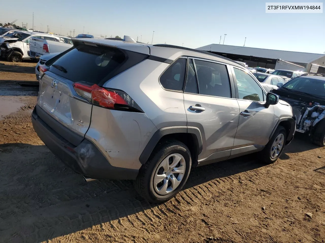 2021 Toyota Rav4 Le VIN: 2T3F1RFVXMW194844 Lot: 70000924