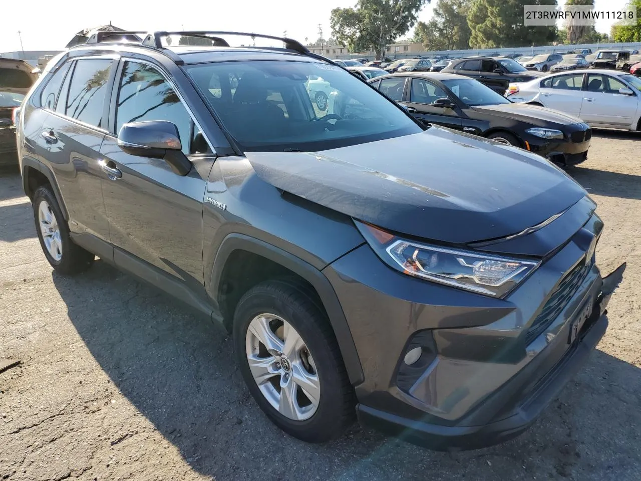 2021 Toyota Rav4 Xle VIN: 2T3RWRFV1MW111218 Lot: 70089484