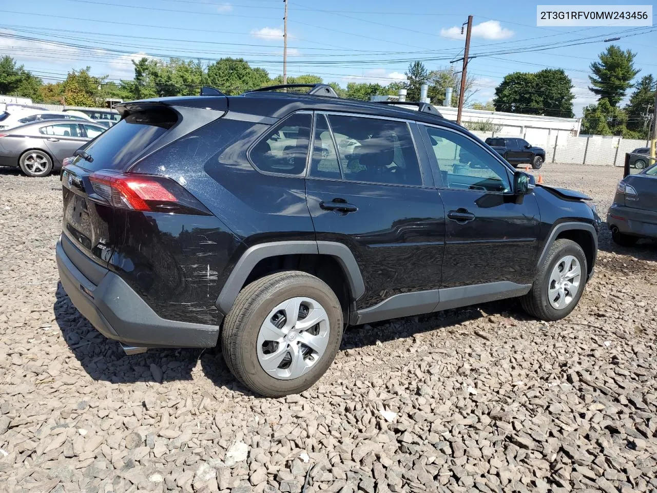 2021 Toyota Rav4 Le VIN: 2T3G1RFV0MW243456 Lot: 70394244