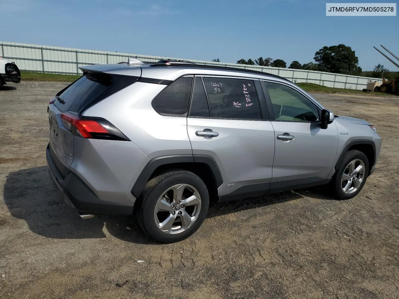 2021 Toyota Rav4 Limited VIN: JTMD6RFV7MD505278 Lot: 71278434