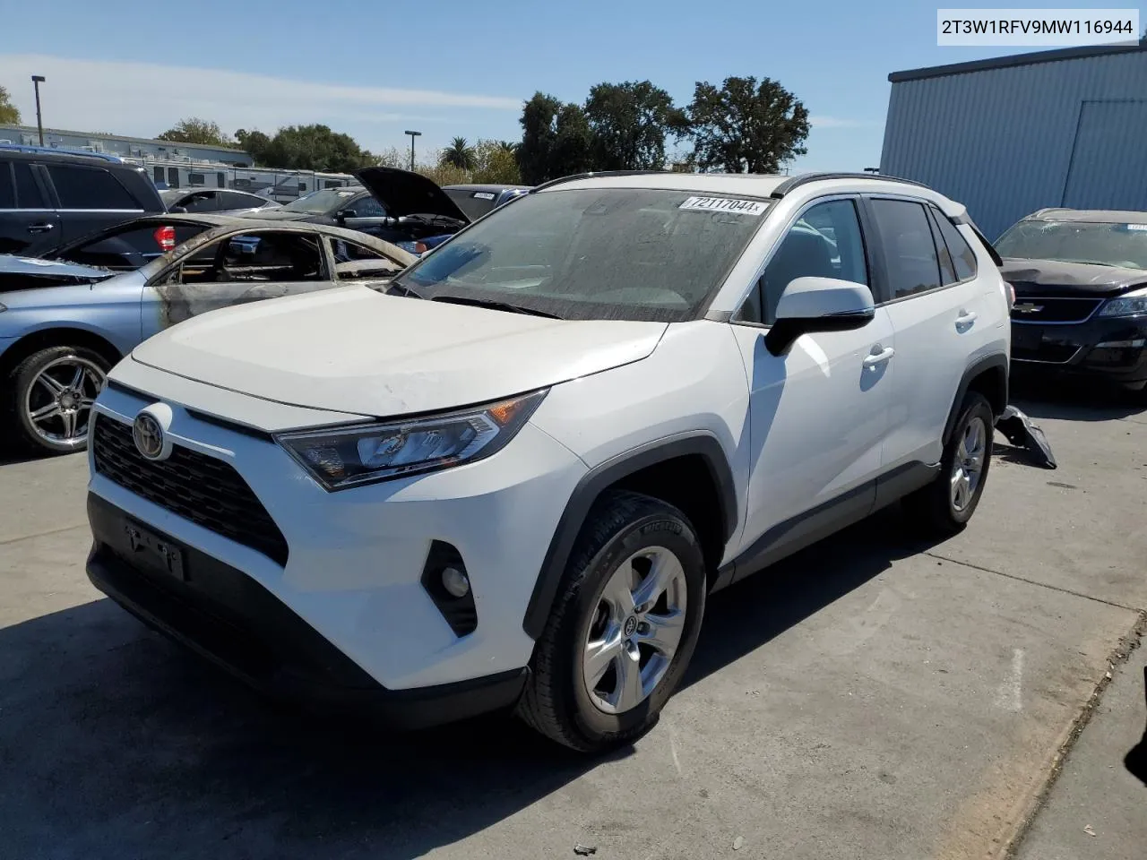 2021 Toyota Rav4 Xle VIN: 2T3W1RFV9MW116944 Lot: 72117044