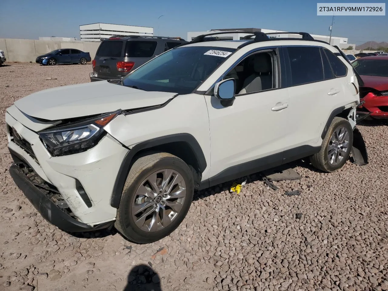 2021 Toyota Rav4 Xle Premium VIN: 2T3A1RFV9MW172926 Lot: 72646254