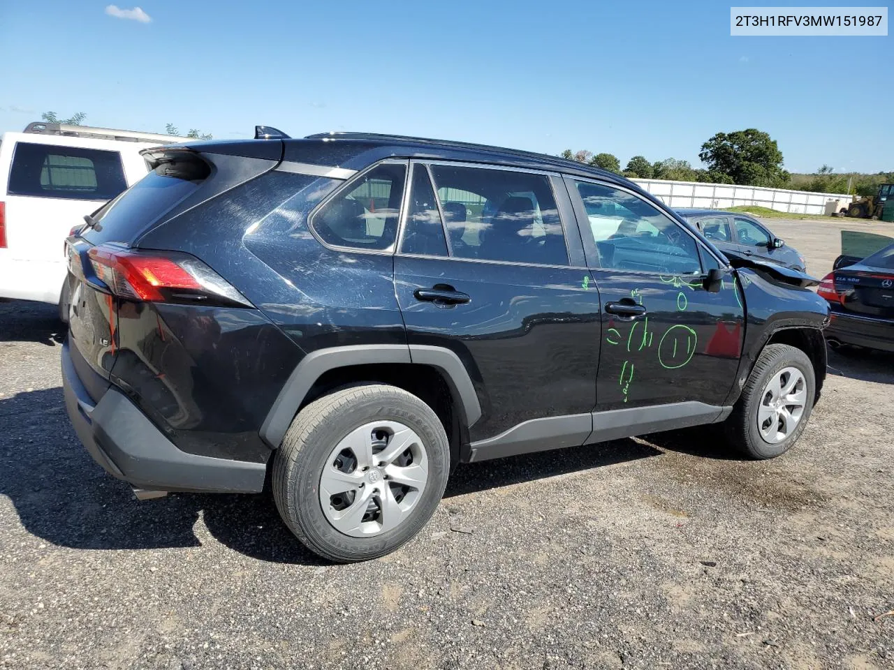 2021 Toyota Rav4 Le VIN: 2T3H1RFV3MW151987 Lot: 73314554