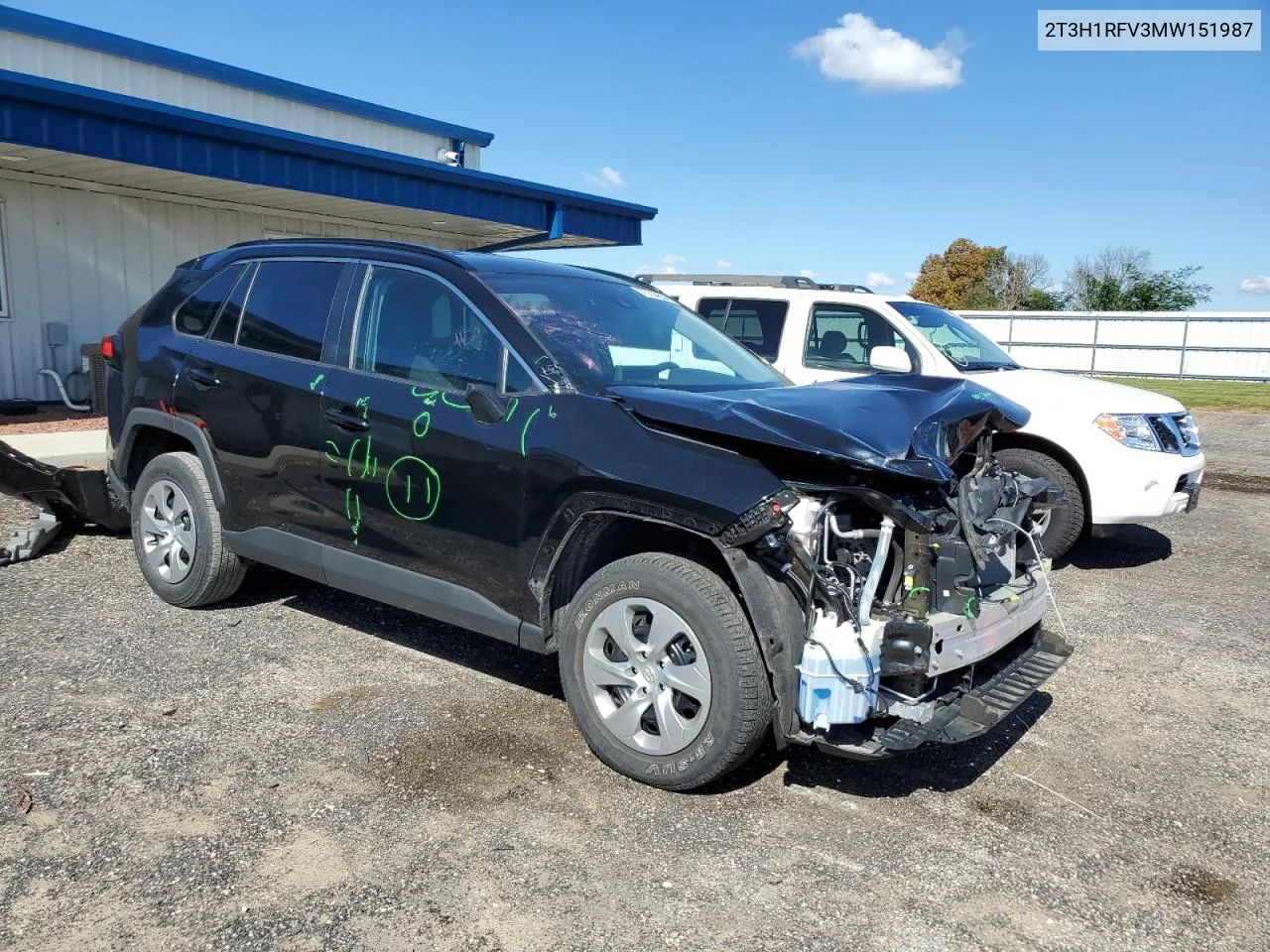 2021 Toyota Rav4 Le VIN: 2T3H1RFV3MW151987 Lot: 73314554