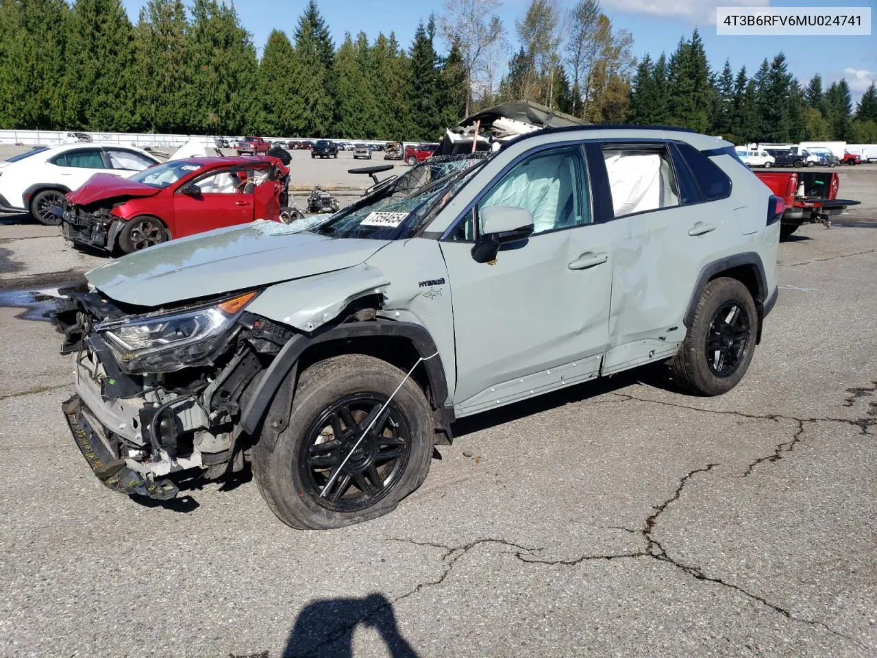 2021 Toyota Rav4 Xle Premium VIN: 4T3B6RFV6MU024741 Lot: 73594654