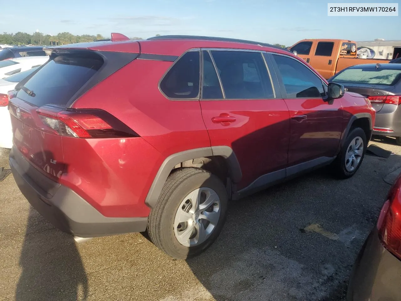 2021 Toyota Rav4 Le VIN: 2T3H1RFV3MW170264 Lot: 73938244