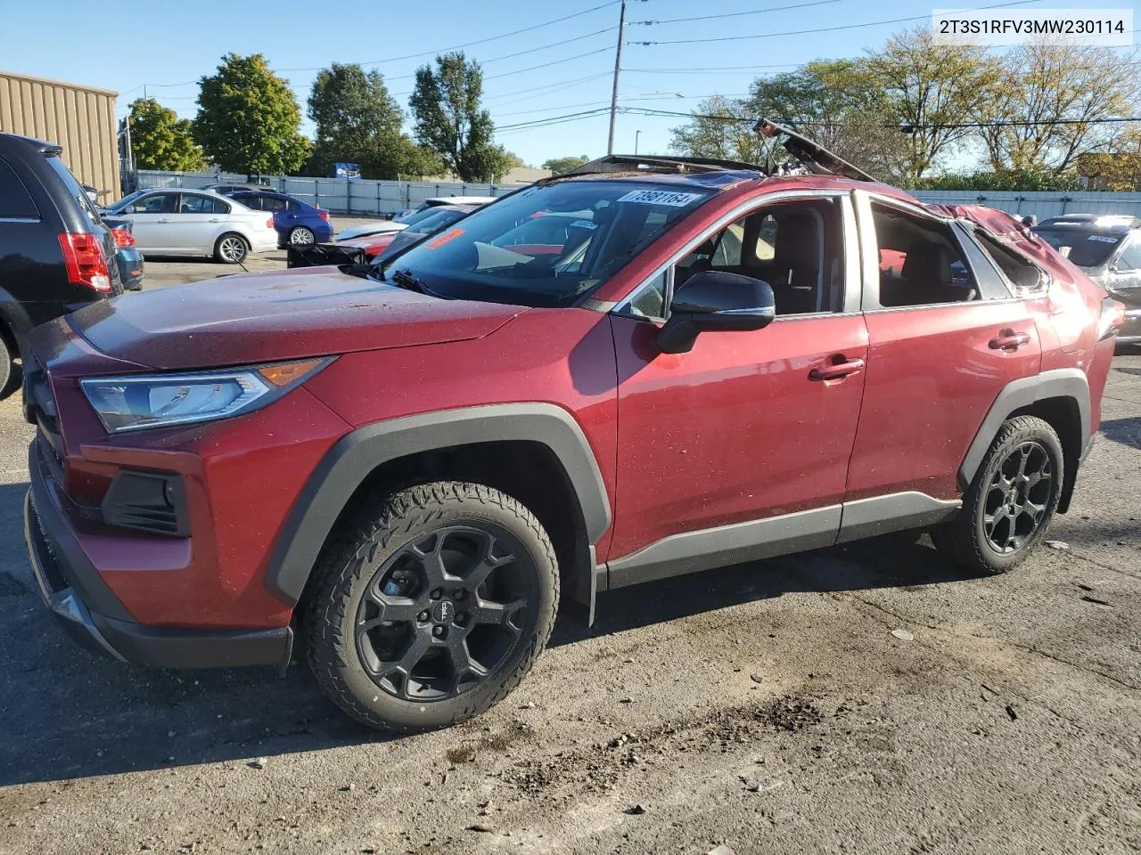 2021 Toyota Rav4 Trd Off Road VIN: 2T3S1RFV3MW230114 Lot: 73981164