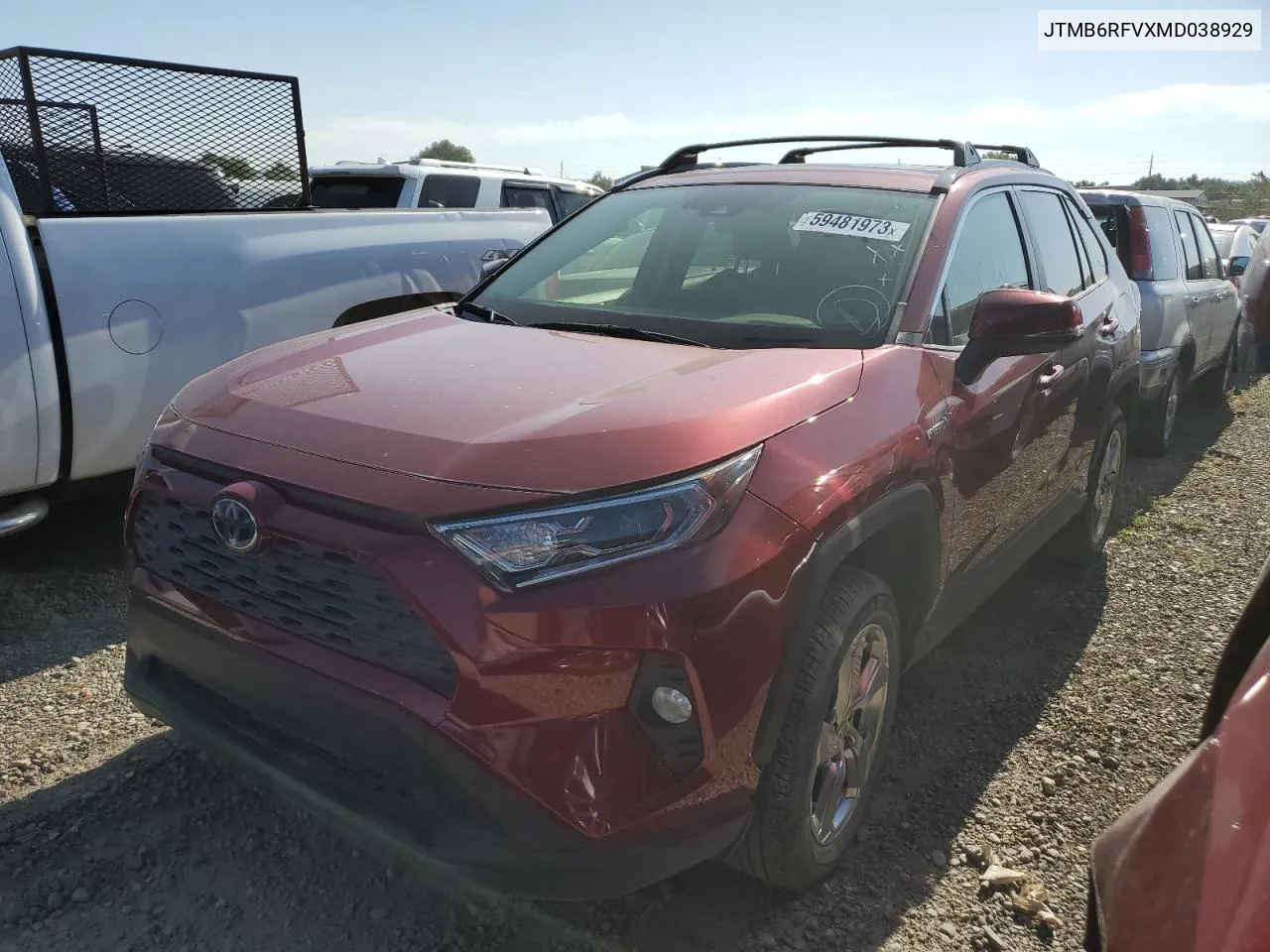 JTMB6RFVXMD038929 2021 Toyota Rav4 Xle Premium