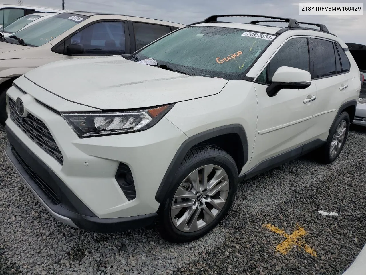 2021 Toyota Rav4 Limited VIN: 2T3Y1RFV3MW160429 Lot: 74853634