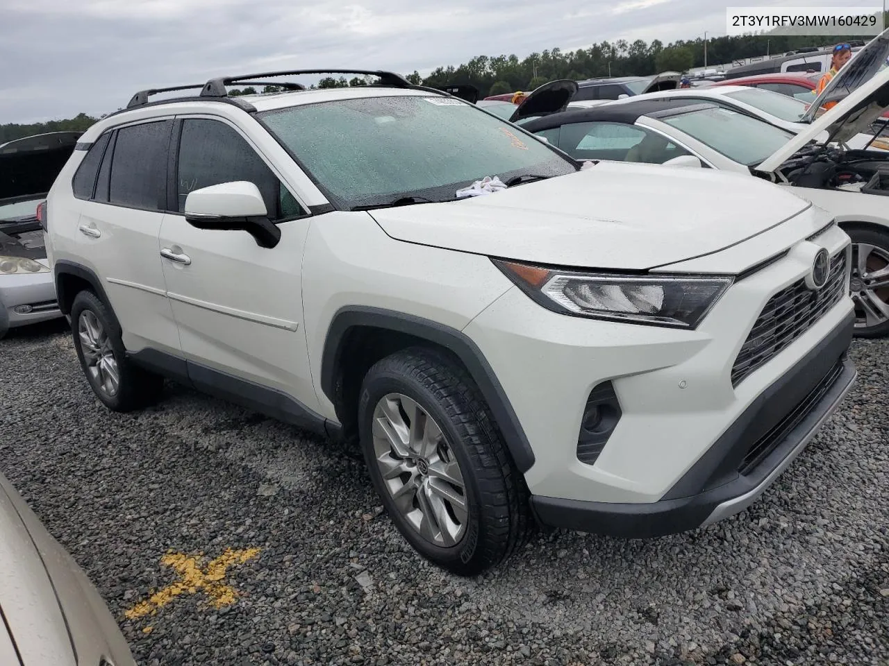 2021 Toyota Rav4 Limited VIN: 2T3Y1RFV3MW160429 Lot: 74853634