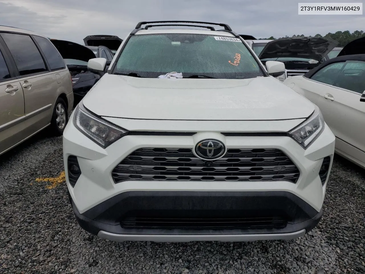 2021 Toyota Rav4 Limited VIN: 2T3Y1RFV3MW160429 Lot: 74853634