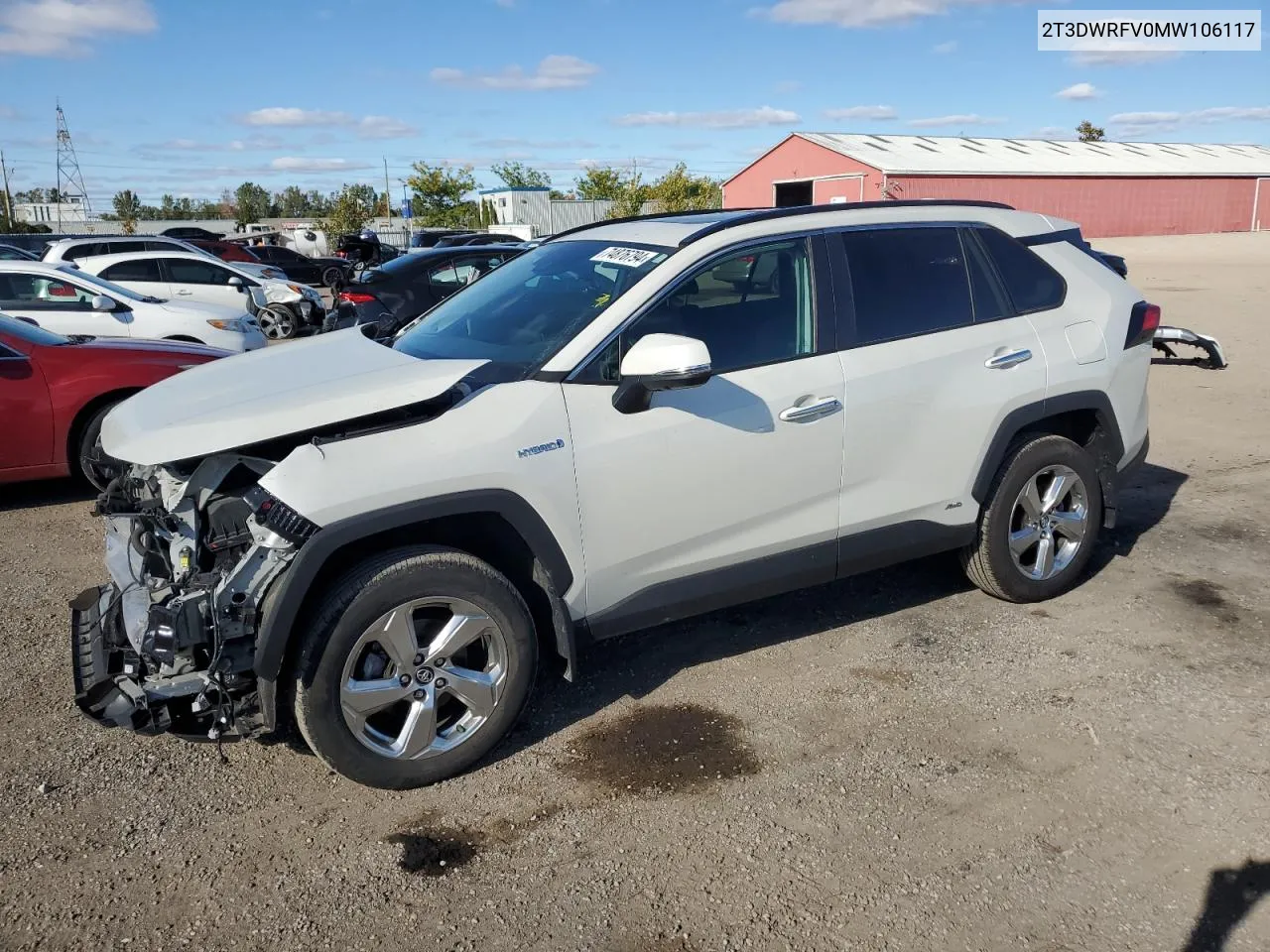 2021 Toyota Rav4 Limited VIN: 2T3DWRFV0MW106117 Lot: 74876794