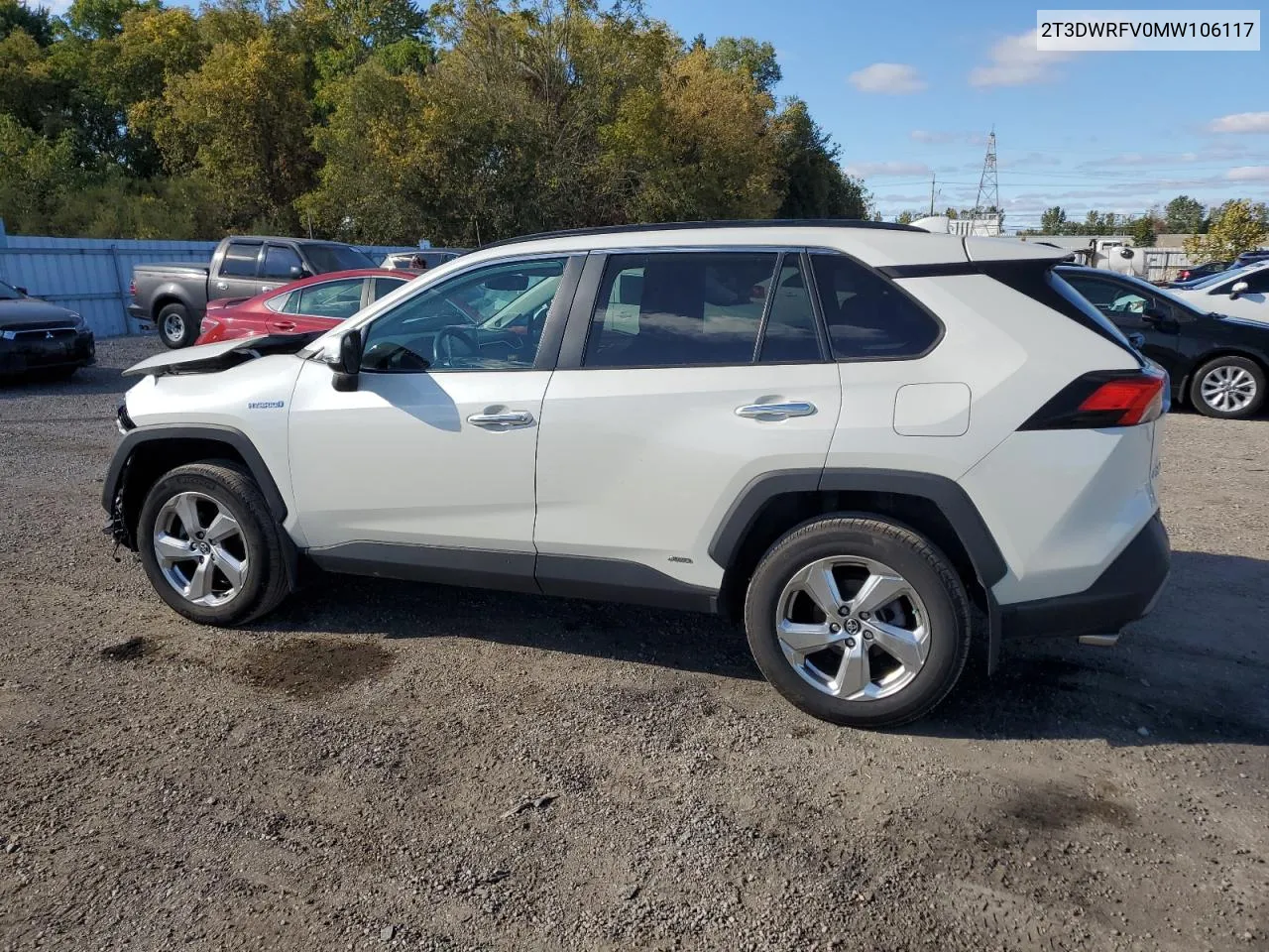 2021 Toyota Rav4 Limited VIN: 2T3DWRFV0MW106117 Lot: 74876794